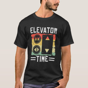 Vintage Retro Elevator Time Technician Mechanic T-Shirt