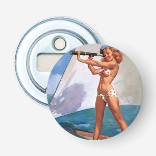 Vintage Retro Elvgren Sailing Sailor Pin-up Girl Bottle Opener