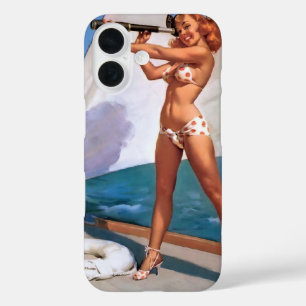 Vintage Retro Elvgren Sailing Sailor Pin-up Girl iPhone 16 Case