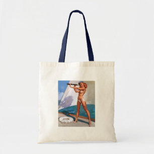 Vintage Retro Elvgren Sailing Sailor Pin-up Girl Tote Bag