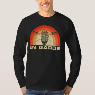 Vintage Retro En Garde Fencing Mask Swordsman Fenc T-Shirt