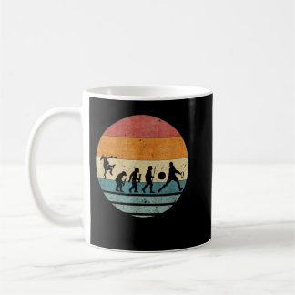Vintage Retro Evolution Of Tennis Player Silhouett Coffee Mug