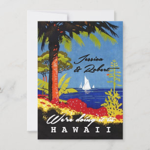 Vintage Retro Exotic Island Beach Wedding Invite