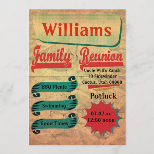 Vintage Retro Family Reunion Invitation