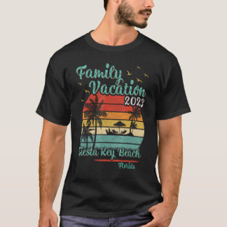 Vintage Retro Family Vacation 2023 Florida Siesta T-Shirt