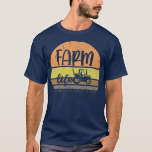 Vintage Retro Farm Life Tractors Farmers  T-Shirt
