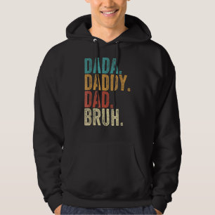 Vintage Retro Father Day Outfit Dada Daddy Dad Bru Hoodie
