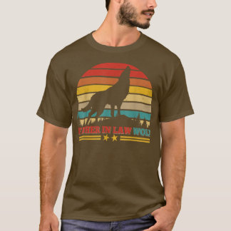 Vintage Retro Father In Law Wolf Funny Wolf Lover T-Shirt