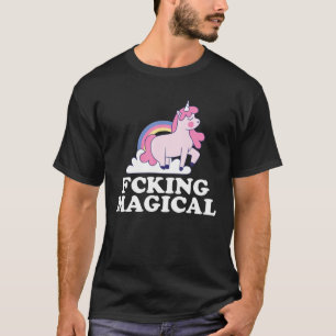 Vintage Retro Fcking Magical Unicorn Rainbow Funny T-Shirt