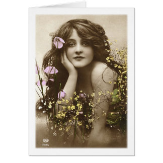 Vintage Retro Femmes Fleur Victorienne