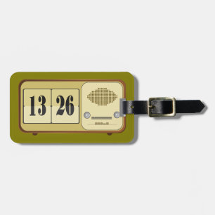 Vintage Retro Flip Clock Radio Luggage Tag