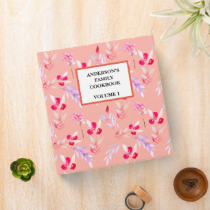 Vintage Retro Floral kitchen family cookbook  Binder