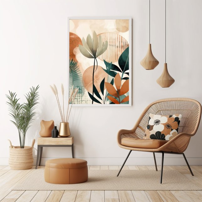 Vintage Retro Floral Mid Century Modern Poster (Mix n' match in retro mid century modern style with a retro floral poster print from Wild on Flowers)
