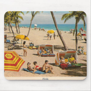 Vintage Retro Florida Beach Travel Mouse Pad