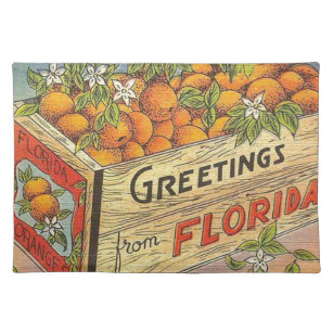 Vintage Retro Florida Oranges Placemat