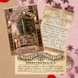 Vintage Retro Florida Perfume Soap  Wrapping Paper Sheet