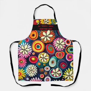 Vintage Retro Flowers Pattern Cooking Apron