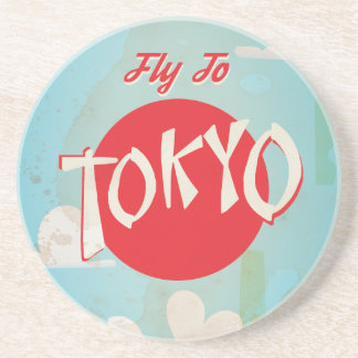 Vintage Retro Fly to Tokyo Travel Poster Coaster
