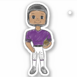 vintage retro football player black purple simple