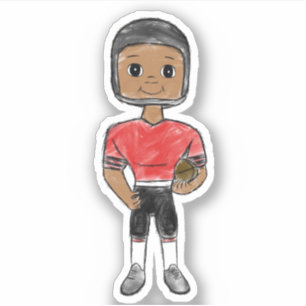 vintage retro football player black red simple