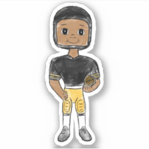 vintage retro football player black yellow simple