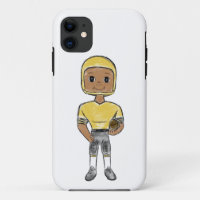 vintage retro football player black yellow simple