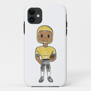 vintage retro football player black yellow simple iPhone 11 case