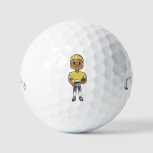 vintage retro football player black yellow simple golf balls
