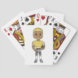 vintage retro football player black yellow simple  playing cards
