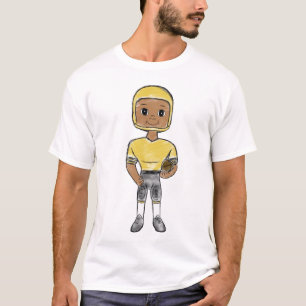 vintage retro football player black yellow simple  T-Shirt