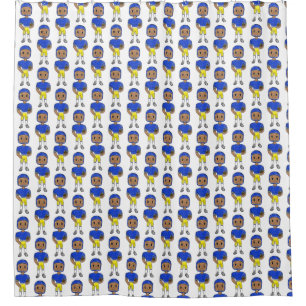 vintage retro football player blue yellow simple  