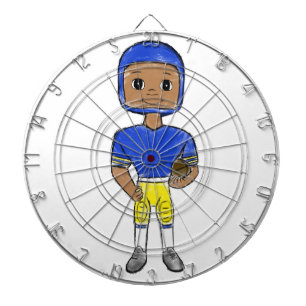 vintage retro football player blue yellow simple   dartboard