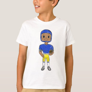vintage retro football player blue yellow simple   T-Shirt