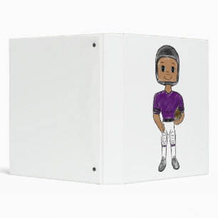 vintage retro football player purple black simple binder