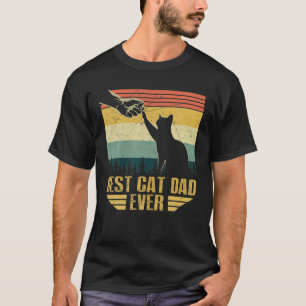 Vintage Retro For Men Casual Cotton Best Cat Dad E T-Shirt
