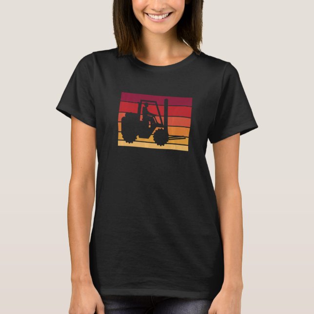 Vintage Retro Forklift Driver Premium T-Shirt (Front)