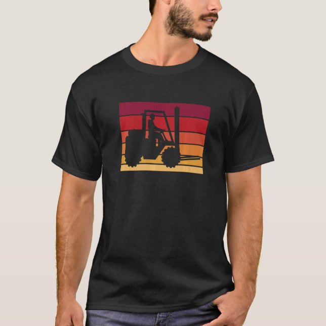 Vintage Retro Forklift Driver Premium T-Shirt (Front)