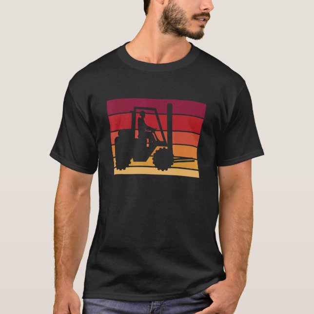 Vintage Retro Forklift Driver T-Shirt (Front)