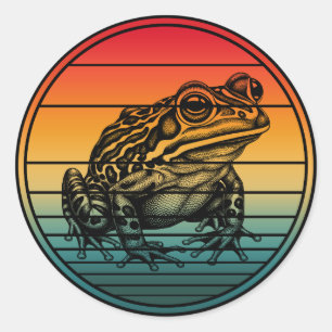 Vintage Retro Frog Amphibian Toad Classic Round Sticker