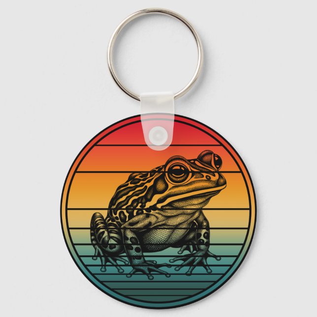Vintage Retro Frog Amphibian Toad Keychain (Front)