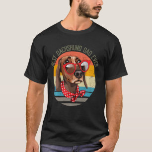 Vintage Retro Funny Best Dachshund Dad Ever Dog Me T-Shirt