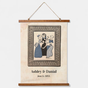 Vintage Retro Funny Engagement Ring Rustic Wedding Hanging Tapestry