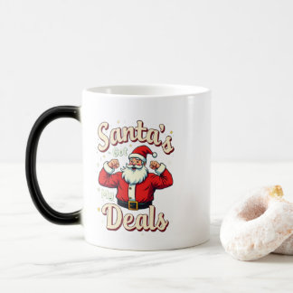 Vintage Retro Funny Santa Flexing Christmas Deals Magic Mug