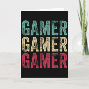 Vintage Retro Gamer Video Game Player Boys Teens M Card