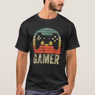 Vintage Retro Gamer Video Game Player Boys Teens M T-Shirt