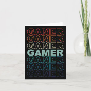 Vintage Retro Gamers Video Games Gaming Videogame Card