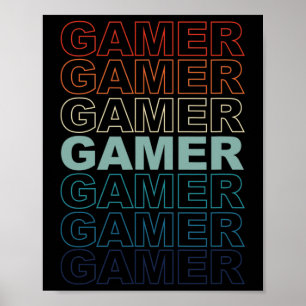Vintage Retro Gamers Video Games Gaming Videogame  Poster