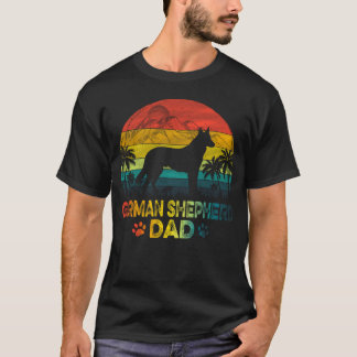 Vintage Retro German Shepherd Dad Fathers Day Dog T-Shirt