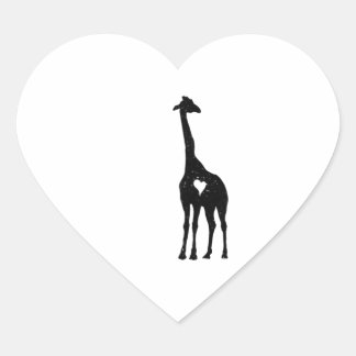 Vintage Retro Giraffe Heart Sticker