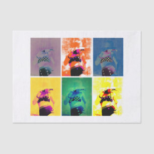 Vintage Retro Girl Polka Dot Bikini Pattern Tissue Paper